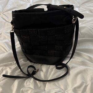 Source Unknown Black Checkered Shoulder Bag